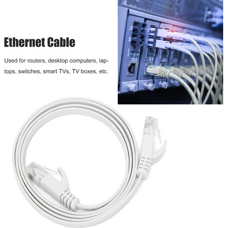 Câble Ethernet CAT6 Gigabit, 8 cœurs, paire torsadée, cavalier réseau, fil de cuivre plat, fournitures, 1 mètre