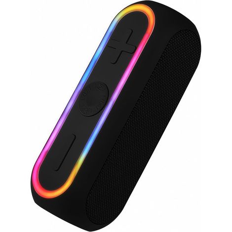 Enceinte Bluetooth Portable, Puissance 25W, Basses Renforcées, Autonomie 24h, Étanche IPX5, Stéréo TWS, Compatible TF/USB/AUX, Idéal Maison Extérieur Voyage (Black) (1/5)