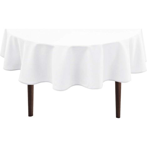 Runde Tischdecke 150 cm Outdoor Wetterfest Abwaschbar Weiß Polyester