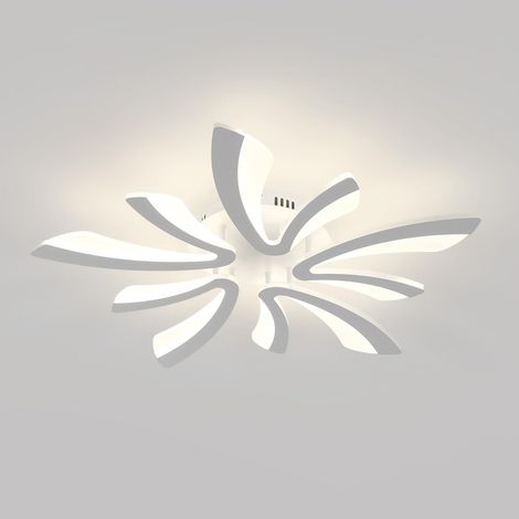 Plafonnier LED, 50W 5625LM Lampe de Plafond, Moderne Luminaire Plafonnier pour Salon, Chambre à Coucher, 70cm, Lumière Naturelle 4500K, Blanc (1/5)