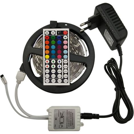 LED-Lichtstreifen, 5 m, RGB-Farbwechsel-LED-Leuchten für Zuhause, Küche, Schlafzimmer, Wohnheim, Zimmer, Bar, mit IR-Fernbedienung, DIY-Modus (1/3)