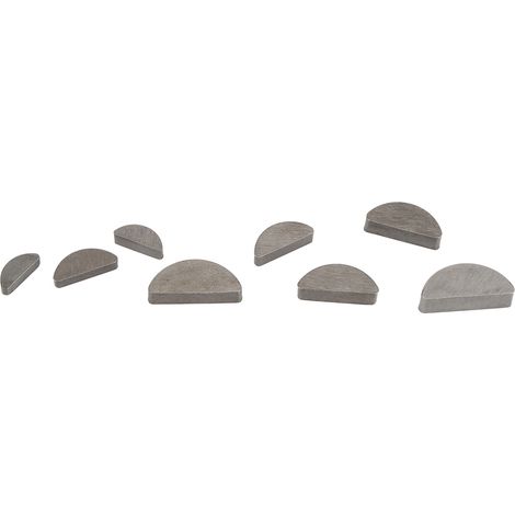 Assortiment de 80 clés Woodruff semi-circulaires en acier inoxydable de différentes tailles avec boîte de rangement (1/5)