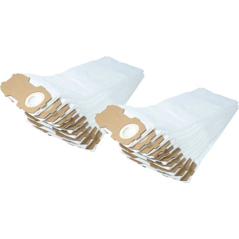 vhbw 20x Vacuum Cleaner Bag compatible with Vorwerk Kobold VK 120, VK 121, VK 122, VK121, VK122 Vacuum Cleaner - Microfleece, 21.5 cm x 18 cm, White