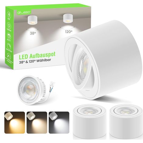 Lot de 3 Spots Plafond Blanc LED 6W Dimmable, 3CCT Spots en Saillie (1/5)