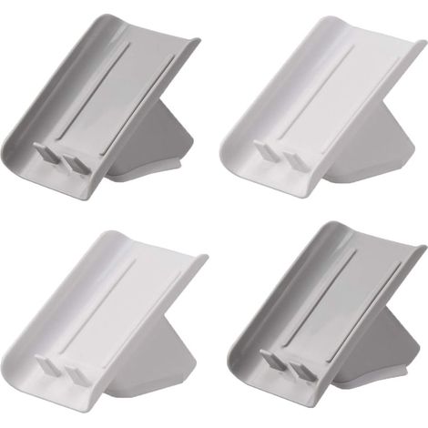 Juego de 4 jaboneras de plástico con escurridor y base antideslizante, ideales para cocina y baño. (1/5)