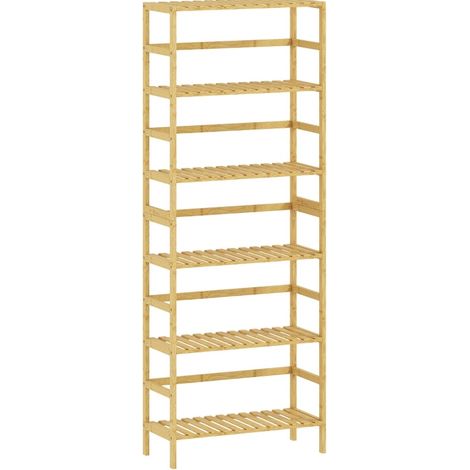 Étagère sur pied en bambou 6 niveaux, étagères réglables, 60 x 26 x 161 cm, naturel (1/5)