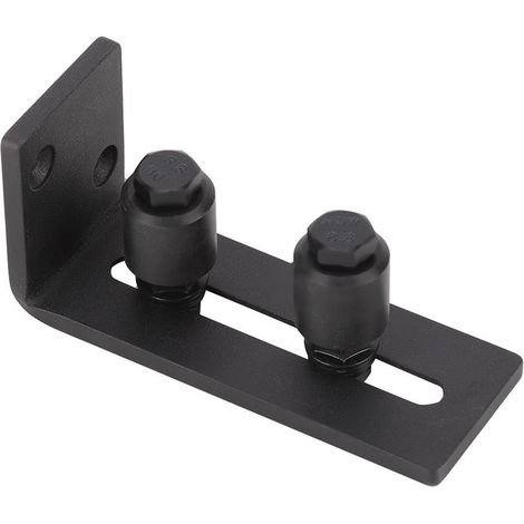 Guide Coulissant Ajustable en Acier pour Portes de Grange - Accessoire à Double Roulette (Pièce de Quincaillerie) (1/5)