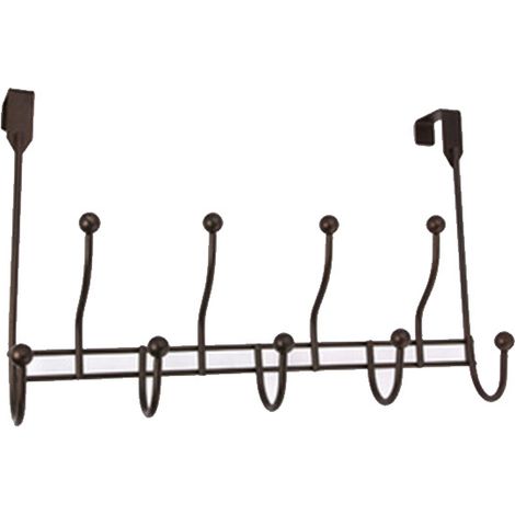 Porte-manteau, porte-manteau sur porte avec 9 crochets, crochets pour porte-manteau sans perçage (1/5)