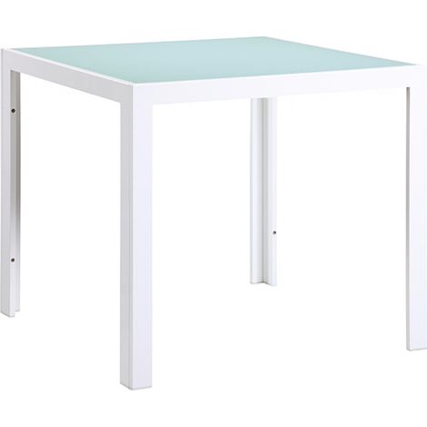 Mesa cuadrada exterior 80x80 blanco SHIO garbar