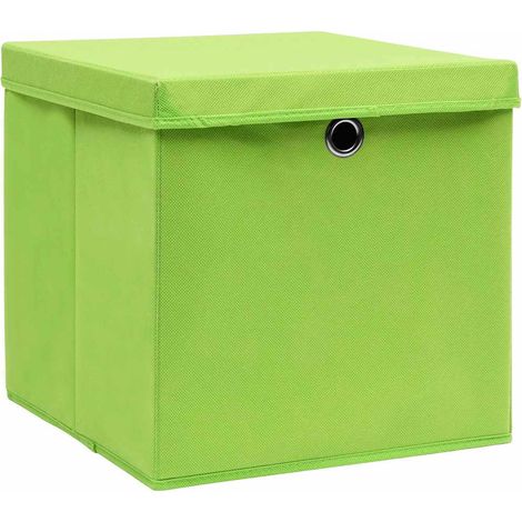 Maison Exclusive - Contenitori con Coperc4 pz 28x28x28 cm Verde (1/5)