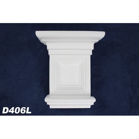 1 élément d'angle majuscule pour portail de porte décor en stuc intérieur antichoc 190x170mm, D406L (1/2)