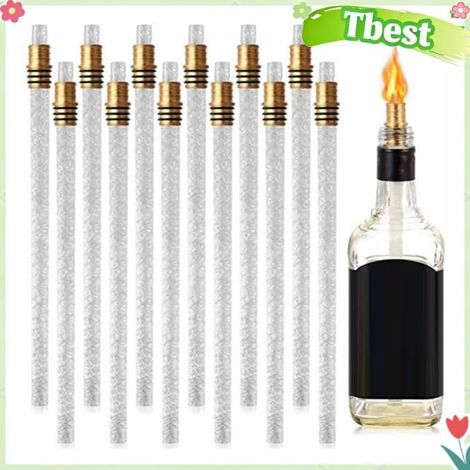 Tbest Mèches de torche Kit de Torche pour Bouteille de Vin, Porte-mèche en Laiton et Mèches de Remplacement en Fibre de deco linge