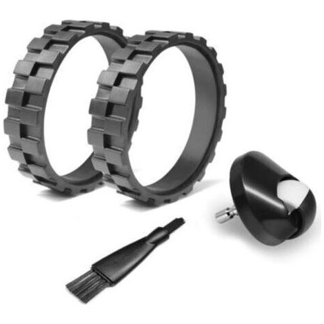 Ensemble composé de 2 pneus et 1 roue avant, compatible avec les séries iRobot 500, 600, 700, 800 et 900 – pneus et roue avant de rechange pour iRobot (1/4)