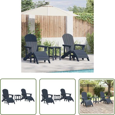 Gartenstühle - Gartenstuhl 3 pcs Marineblau Polyethylen (1/5)
