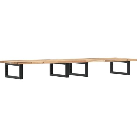 Maison Exclusive - Étagère de vasque murale acier et bois massif d'acacia (1/5)