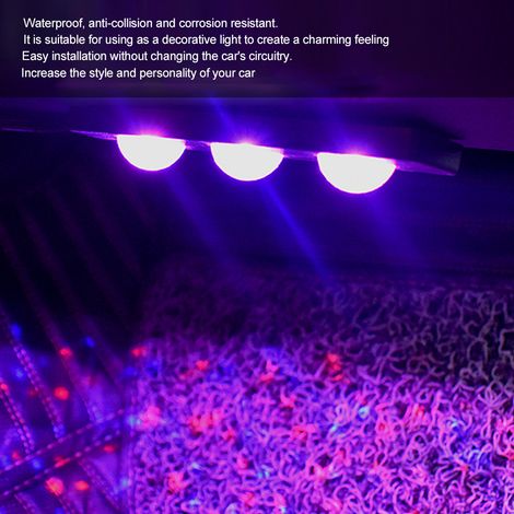 Set mit 4 LED-Autolichterketten mit USB-Anschluss, langer Lichtstreifen für unter die Sitze (eingebauter Akku) (1/5)