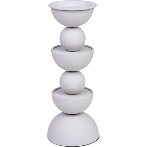Candelabro de metal blanco 12.5x12.5x32h cm (1/5)