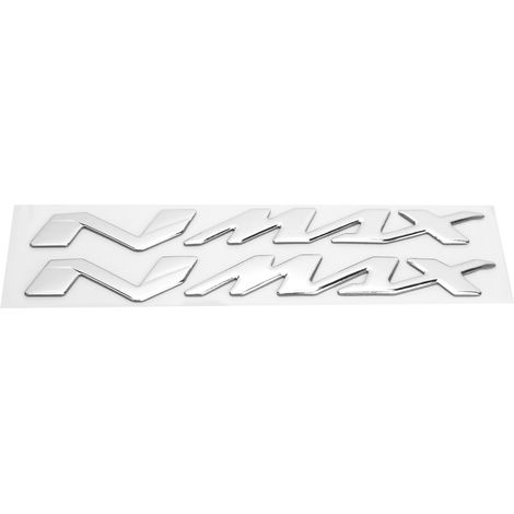 Paire d'autocollants d'emblème moto 3D, décalcomanies relief pour Yamaha NMAX 155/125, argent, adhésifs personnalisés (1/5)