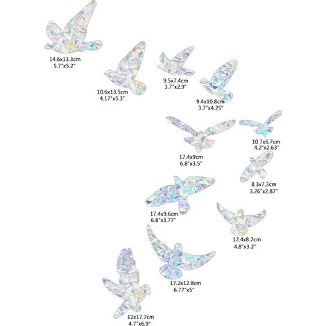11 autocollants de fenêtre attrape-soleil arc-en-ciel avec oiseaux, anti-collision, pour oiseaux (1/5)