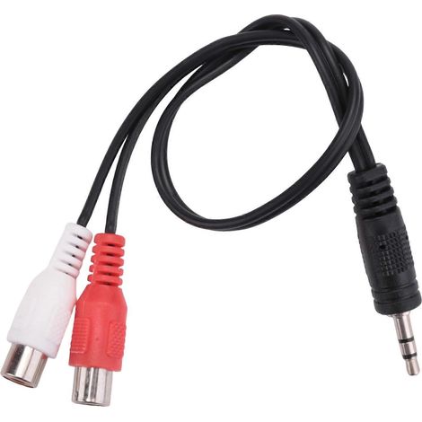 Adaptateur stéréo 3,5 mm Klinkenstecker Zum 2 Cinch Buchsen Câble audio adaptateur, 3,5 mm mâle vers 2x RCA femelle. (1/5)
