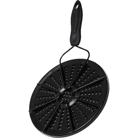Diffuseur De Chaleur - Plaque Réducteur De Flamme En Émail - Pour Cuisinière À Gaz - 18 cm - Noir (1/5)