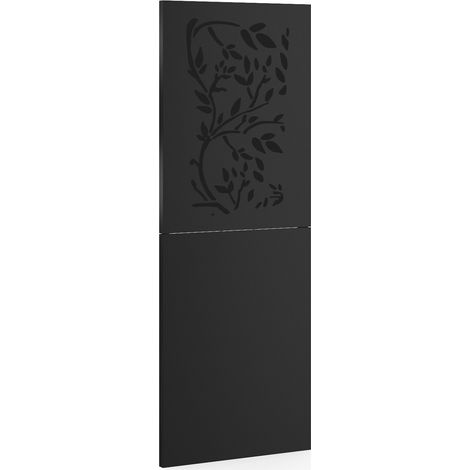 Wandschutzplatte für Pellet-/Holzofen, 80 x 120 cm, schwarzes Metall mit Blumenmuster (1/5)