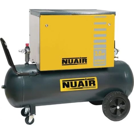 Nu Air – Compresseur d'air insonorisé 100 litres 10 bar 3 CV 2,2 kW – Débit 24 m³/h – Alimentation 230 V Mono – Niveau sonore 68 dB(A) (1/2)