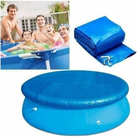 De Diamètre Baches pour Piscines,Couverture de Protection de Piscine Ronde avec Attaches en Corde,Bache Durable Antipoussière Coupe-Vent pour Piscines Hors Sol Rondes 244 cm-Fei Yu (1/4)