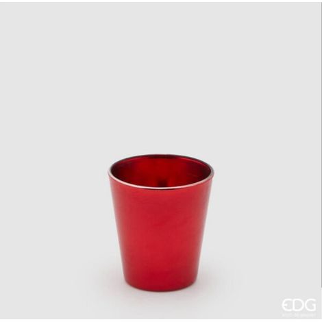 EDG Enzo De Gasperi Vaso Mirror Svasato H 9 Cm D 8 Cm Red