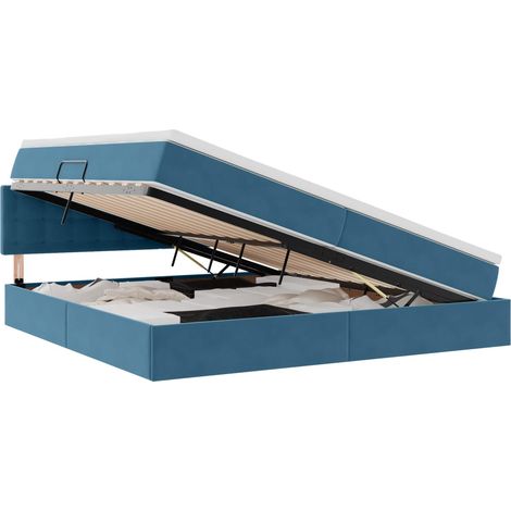 Maison Exclusive - LED-Speicherbett mit Matratze Dunkelblau 200 x