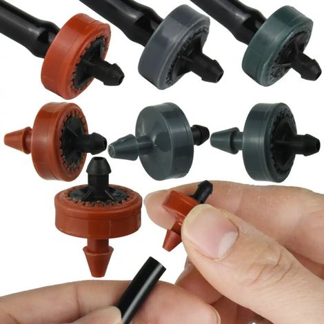 (Goutteur 8 L - 120 pièces) Goutteur d'irrigation goutte à goutte automatique 1/4'' pour jardin, débit constant et économie d'eau, buse compte-gouttes pour serre et bonsaï