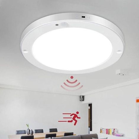 Plafonnier LED avec détecteur de mouvement, 18 W, 1200 lm, blanc 4000 K, 22 cm, 2 modes (1/5)