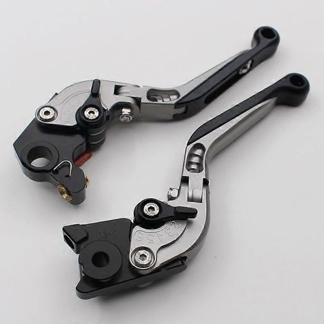 Convient aux motos KTM 690 Enduro R : poignée de frein réglable en alliage modifiée, biellette de direction (gris) (1/4)