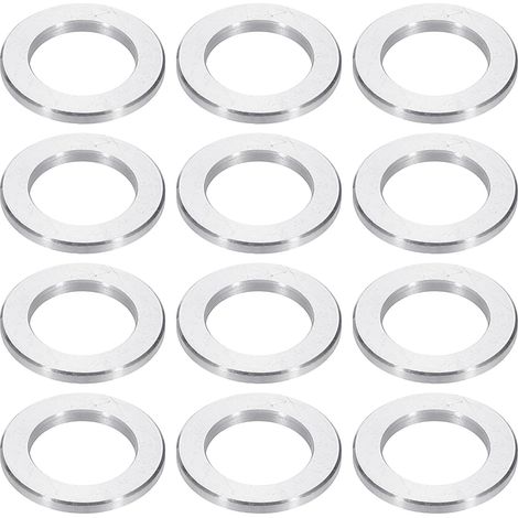 Rondelles en Aluminium M10, 12pcs Entretoise Métallique à Vis Ronde, Rondelle Plate pour Vis Tige Écrous Boulons, Bague d'Écartement en Métal 10.2mm ID x 16mm OD x 2.5mm Hauteur (1/5)