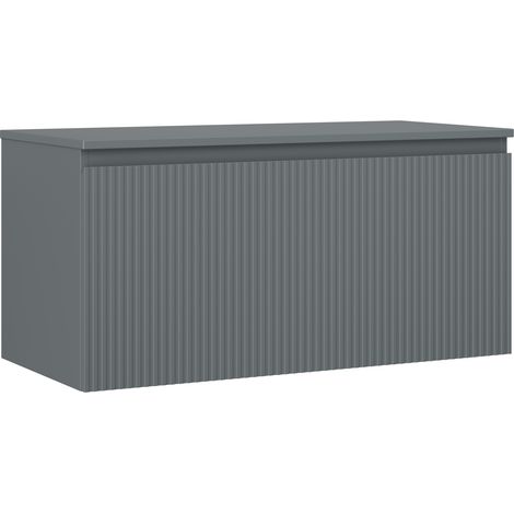 Mexen Rivel Badezimmerschrank unter Waschbecken 100 cm mit Arbeitsplatte, 1 Schublade, geriffelt, Graphit matt - 91A20-10047-1- (1/5)