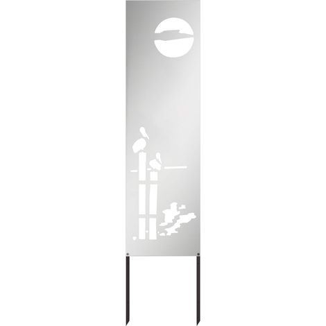 vidaXL Écran de confidentialité de jardin Fretwork Argenté 32 x 140 cm