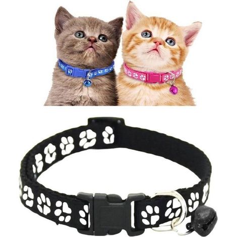 Collier pour Chien et Chat - Noname - Réglable - Noir - Circonférence 19-32 cm - Largeur 1 cm