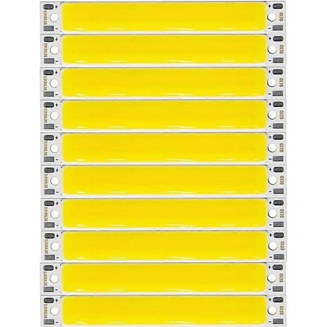Packung mit 10 COB-LED-Streifen 3V/3,7V DC 60 mm/8 mm, 3W, warmweiß/kaltweiß/blau/rot, für Arbeits-/DIY-Lampen (Fahrradlampen). (1/5)
