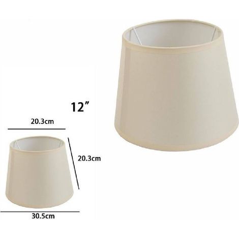 TrAdE Shop Traesio - Paralume Conico Cilindro Cappello Ricambio Per Lampada E Applique In Tessuto Tnt - Beige -12" -