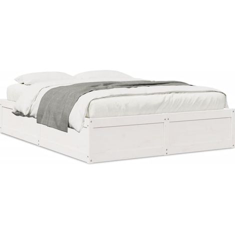 Maison Exclusive - Letto senza Materasso Bianco 140x190 cm Legno Massello di Pino