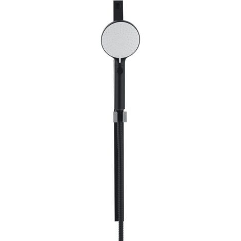 Ensemble Barre de Douche Relevable Ensemble de Douche Black Set de Douche avec 3 Modes Ronde ABS Douchette à Main, 150cm Flexible de Douche, 63.5cm Barre de Douche (1/4)