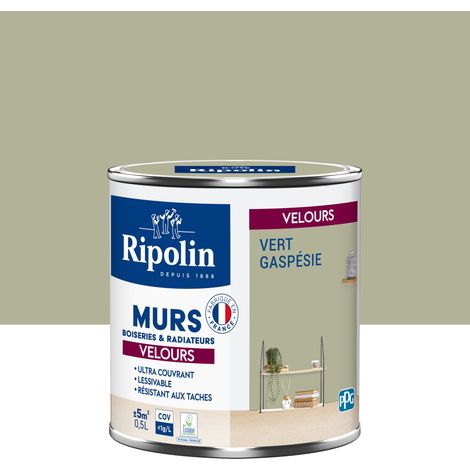 Peinture aspect Velours - 0,5L - Vert Gaspésie - Ripolin (1/5)