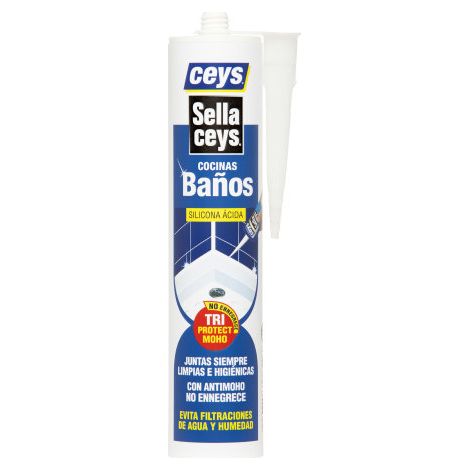 Ceys Triprotect Transparent Mastic Silicone Anti-moisissure - Ceys