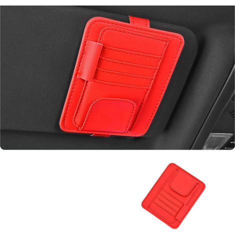 Organizzatore per aletta parasole auto con scomparti per - Rosso