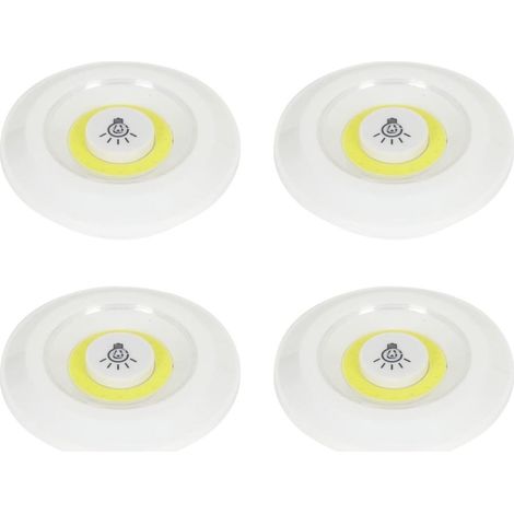 4 lampes led sans fil à pression avec fixation adhésive et sa télécommande incluse (1/5)