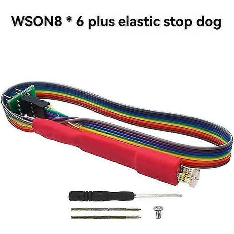 Sonde de programmation WSON8 pour la lecture et l'écriture, espacement entre la broche à ressort et le déflecteur : 32,3 mm (1,27 pouce), adaptateur de programmation, dimensions de la puce : 8 × 6 mm. (1/4)