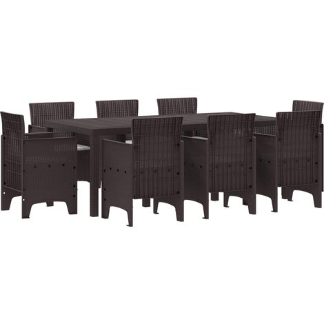 Ensemble de salle à manger pour jardin 9 pcs-Salon de jardin Marron 609976 (1/5)