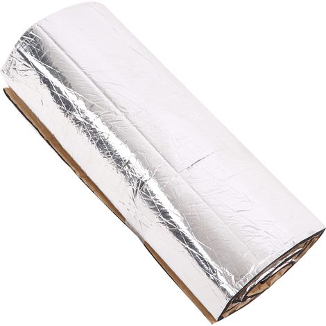 Tapis isolant phonique et thermique en mousse argentée 200 x 50 cm, épaisseur 10 mm, pour capot, panneau arrière et pare-feu de voiture (1/5)
