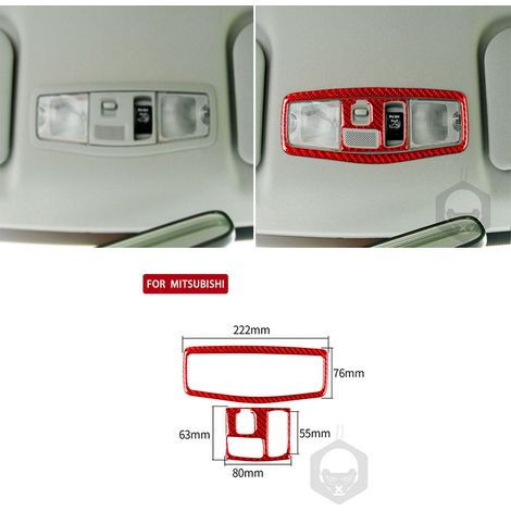 (Lampe de lecture B) compatible avec Mitsubishi Lancer EVO X MR 2008-2015 - Accessoires auto - Kit d'autocollants décoratifs intérieurs en fibre de carbone rouge pour porte de garage relevable (1/5)