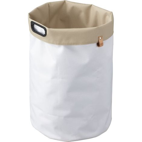 Cesta para ropa reversible 35x60x35 cm 73,5 L, poliéster, blanco/beige (SATDKOSBBE)